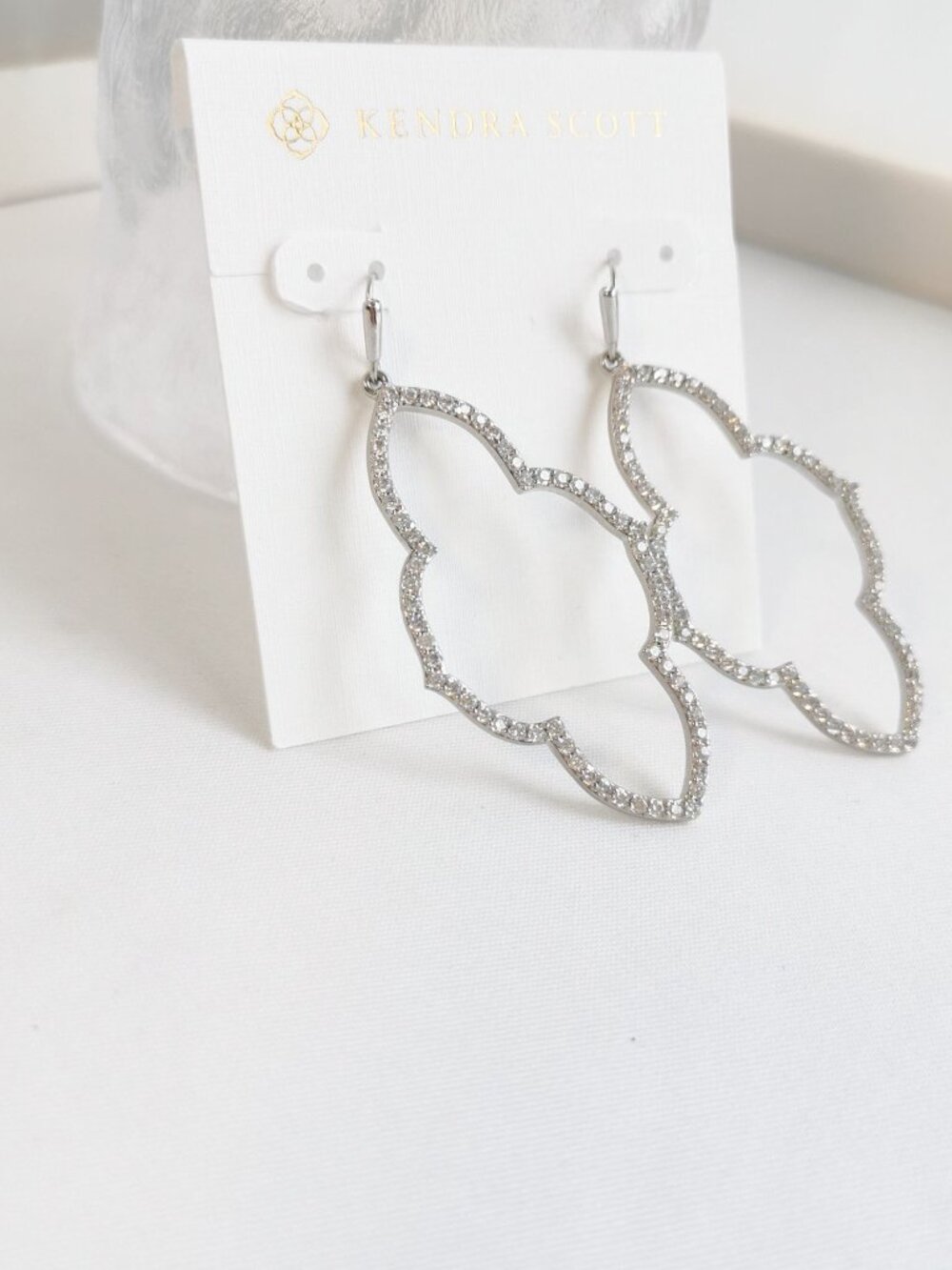 Kendra Scott Abbie Silver Open Frame Earrings - Picture 2 of 3